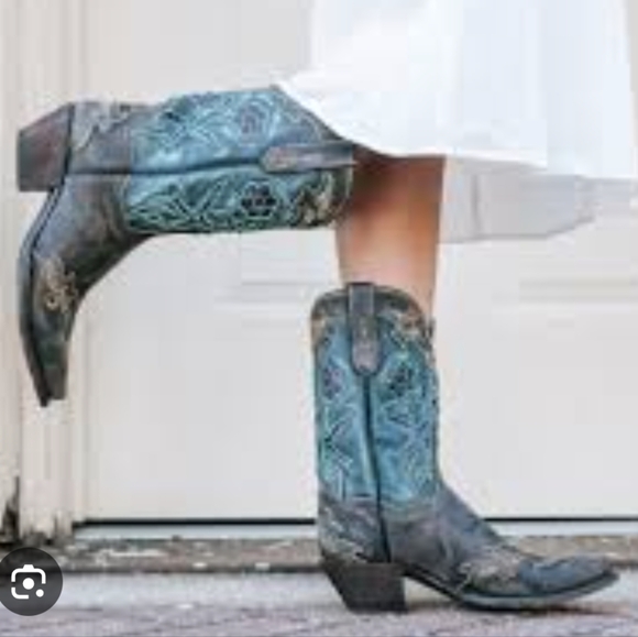 DAN POST ladies "Vintage Bluebird" cowgirl boots snip toe style #DP3544 sz 7.5 - Picture 1 of 16